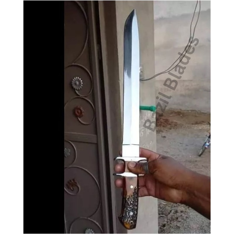 Handmade Custom Knife Stag Antler Bowie Knife D2 Steel Hunting Full Tang Knife 0