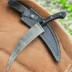 high carbon steel knife | ghostface-inspired movie prop replica | leather sheath | hunter knife | husband gift