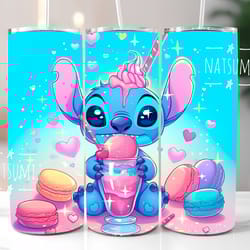 stitch and sweets tumbler wrap png, colorful stitch tumbler wraps sublimation design png, 20oz skinny straight & tapered
