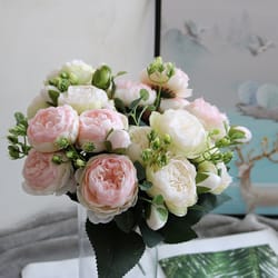 artificial roses, silk peony bouquet, home decoration accessories, wedding party flowers, scrapbook crafts