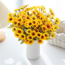 artificial plastic daisy flowers, centerpieces, fake plant wedding decor, room and home party gifts, handheld festival b