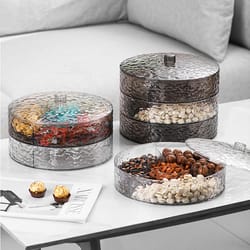 thickened multi-layer stacked fruit plate, household nut plate, melon seeds compartment, snack fruit plate storage box