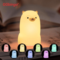 silicone stress relief pat duck lamp, cute pear night light, dimmable, usb rechargeable touch control