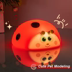 adorable ladybug night light, usb rechargeable nursery lamp, touch control silicone sleeping light for babies and kids