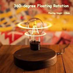 wireless magnetic floating led desk lamp, 360 degree automatic rotate bulb, night light for office, room, gifts