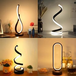 creative spiral led desk lamp, dimmable reading light with 3 colors, for bedroom, office, living room, and bedside decor