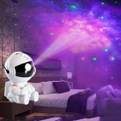 remote control robot night light, 360 rotating stepless dimming projector, net red selfie atmosphere lamp