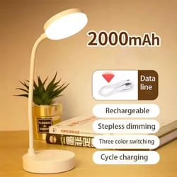 portable led desk lamp, 3 mode eye protection with dimming, usb touch charge, for bedroom, bedside, and college student