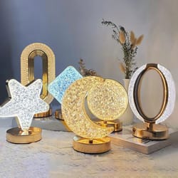 usb rechargeable kids night light, 3d crystal led, touch control, color changing star moon lamp for bedroom