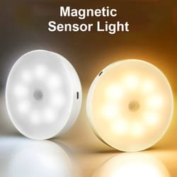 smart human sensor led night light, wireless magnetic mount, usb rechargeable, for home, office, and hallway