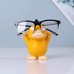 miniso psyduck display stand, cute pokemon ornaments, anime peripheral, glasses frame holder, craft stand decor, unique