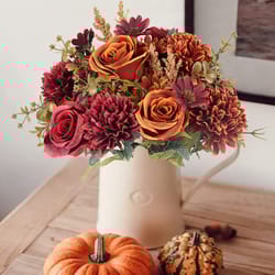 cheap artificial flowers for new year, silk rose wedding arch, christmas home decor