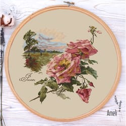 cross stitch pattern pdf june rose design for embroidery