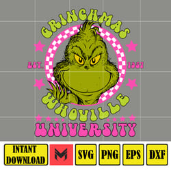 retro pink grinch svg, retro christmas svg, grinch svg, grinch png, christmas png, pink christmas svg (7)