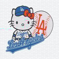 funny hello kitty la dodgers baseball svg