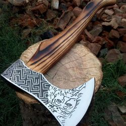 Handcrafted Hatchet Tomahawk with 22 inch Damascus Steel Blade