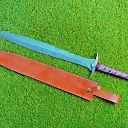 Handcrafted Damascus Blade Hobbit Sting Elven Sword Sheath