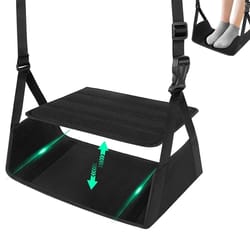 airplane foot hammock with removable pad adjustable strap & memory foam travel foot rest for plane, office, home