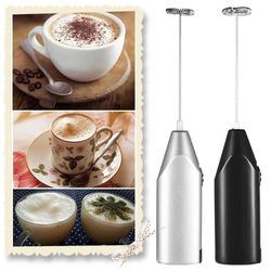 electric milk frother & drink whisk mixer mini handheld stirrer for coffee, eggs, and kitchen use battery-powered foamer