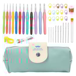extra long crochet needles kit, ergonomic crochet hook set, comfortable knitting crochet tricot accessories for beginner