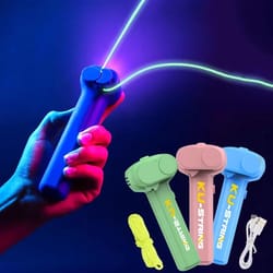 luminous handheld string launcher, glow in the dark portable stress relief toy for kids party gifts