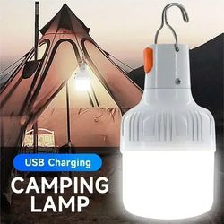 60W Emergency Light Outdoor Camping Supplies Edc Outdoor USB Rechargeable LED Light Bulb Lantern Hiking Sports