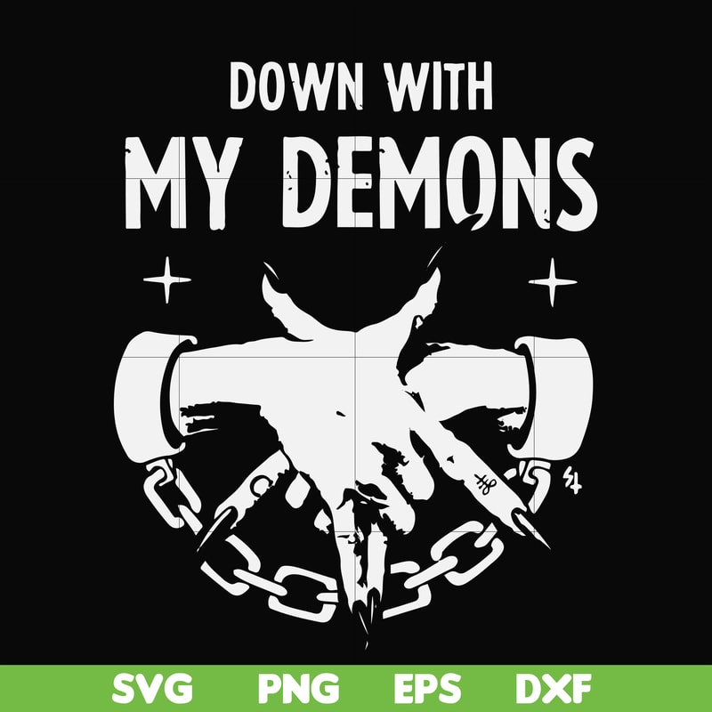 FN000696-Down with my Demons svg, png, dxf, eps file FN000696.jpg