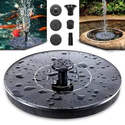 solar power bird bath fountain pump, eco-friendly solar fountain with nozzles for birds, ponds, gardens