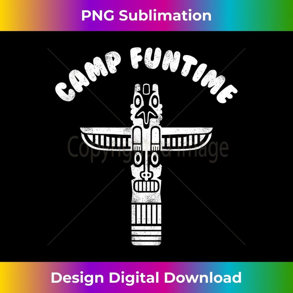 Camp Funtime Summer Fun Totem Pole - PNG Transparent Digital Download File for Sublimation