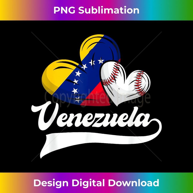 Venezuelan Baseball Player Venezuela Flag Heart Baseball 3 - Instant PNG Sublimation Download