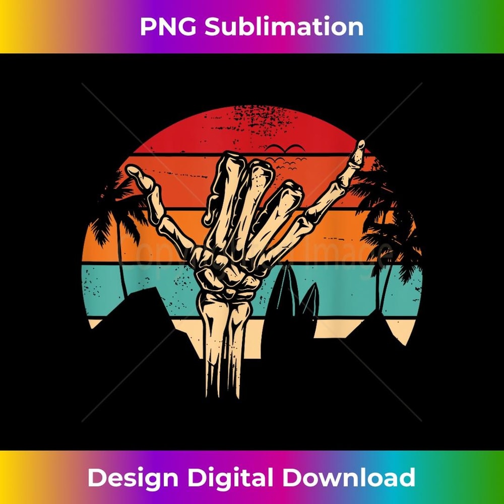 Shaka Sign Vintage Skeleton Hand - Surfing & Surf 1 - Creative Sublimation PNG Download
