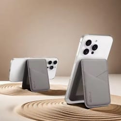 magnetic detachable leather wallet, phone holder for magsafe iphone, non-slip id card bank cover