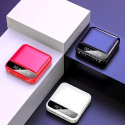 mini portable power bank, ultra fast charging, external battery with flashlight for iphone xiaomi samsung, power display