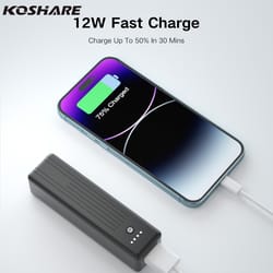 compact 5000mah power bank, led digital display charger, small portable battery pack for iphone, huawei, xiaomi
