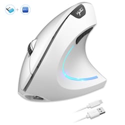 dual mode vertical mouse, ergonomic rechargeable abs, wireless mouse for pc, type-c connect