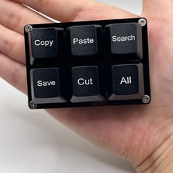 one handed osu keypad, 6 keys copy paste search save cut keyboard, programmable mechanical shortcut macro keyboard