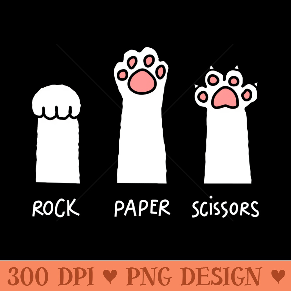 Rock Paper Scissors Funny cat - PNG Designs - Professional Design