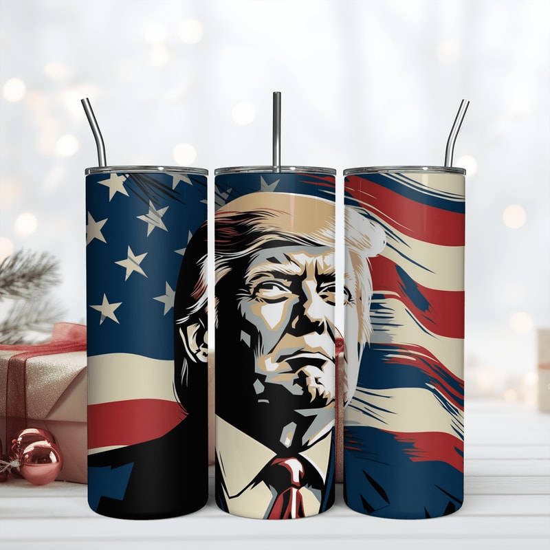 Trump 2024 Tumbler Wrap 20oz Skinny Design Sublimation PNG.png