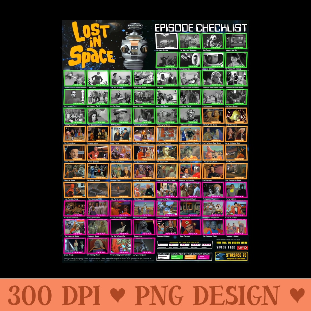 Episode Checklist Poster Classic Lost In Space - PNG Downloadable Art - Convenience