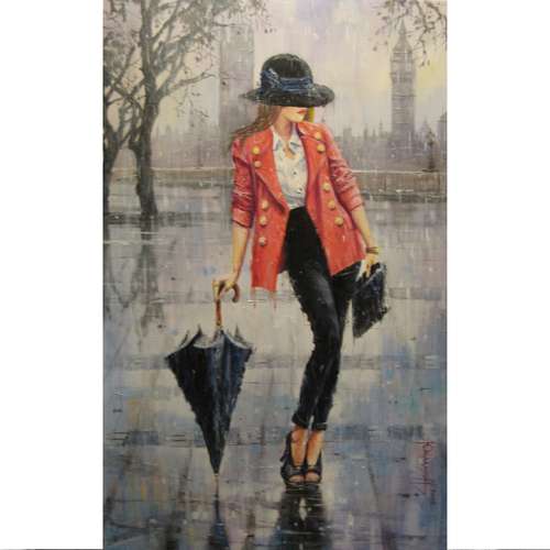 Girl with a umbrella,Lovely girl,Nice girl,High-Resolution Digital File,The Author's Painting