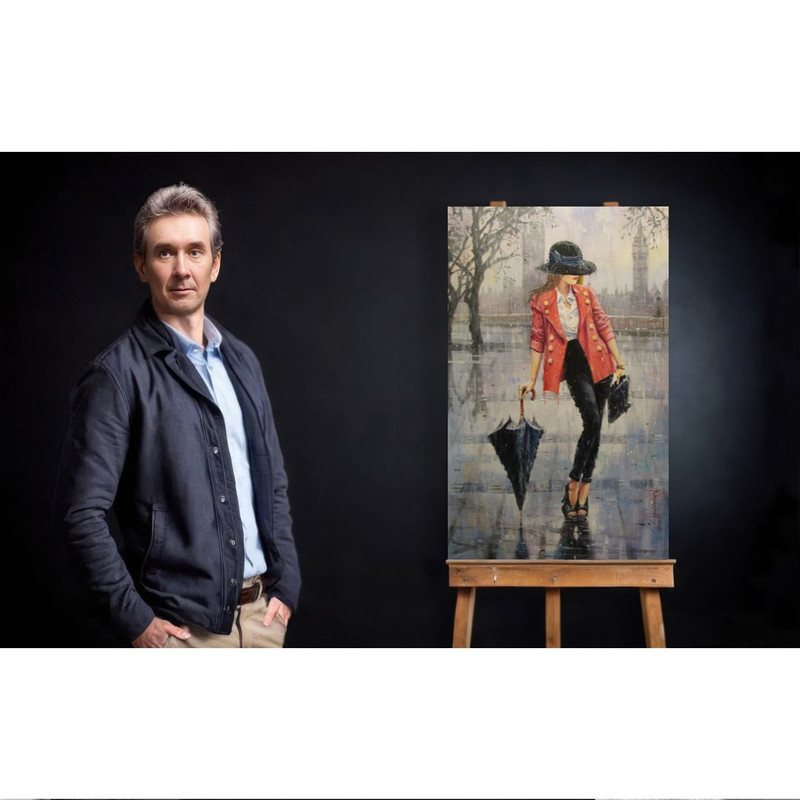 Girl With A UmbrellaLovely GirlNice GirlHighResolution Digital FileThe Authors Painting 2