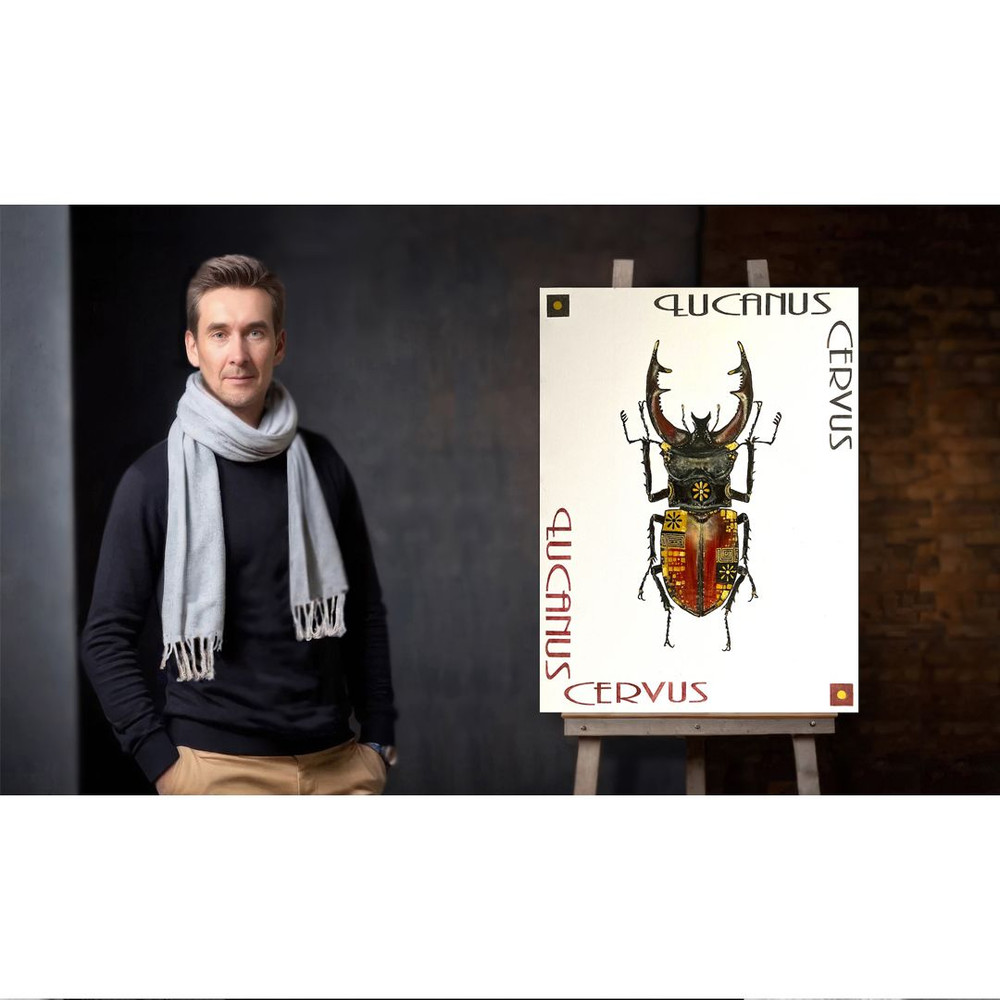 Stag BeetleStylish ItemsModern ArtHighResolution Digital FileThe Authors Painting 2