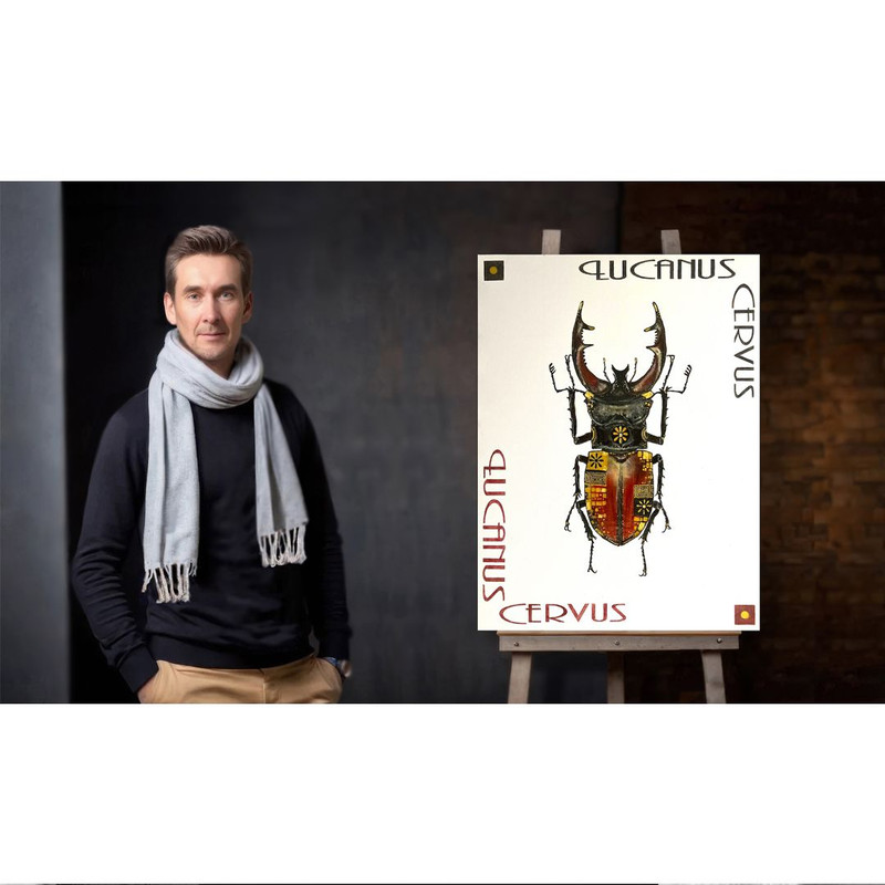 Stag BeetleStylish ItemsModern ArtHighResolution Digital FileThe Authors Painting 2