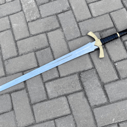 goldryn sword replica | regal ruby inlay fantasy weapon – collector display piece