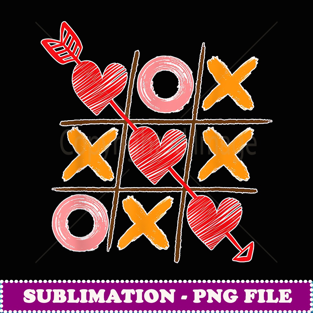 Cute Valentine T Tic Tac Toe Hearts Win - Signature Sublimation PNG File