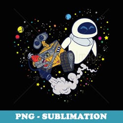 disney and pixaru2019s wall-e and eve planetary heart - retro png sublimation digital download