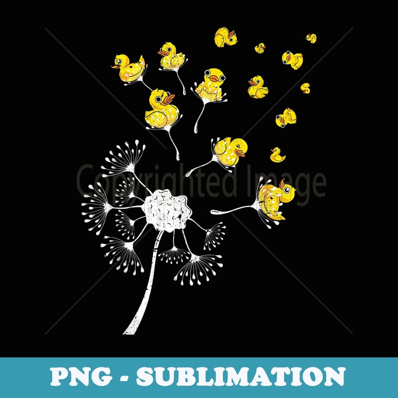 Funny Duckling Bath Toy Duckie Dandelion Rubber Duck - PNG Transparent Sublimation Design