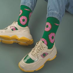 green donut socks