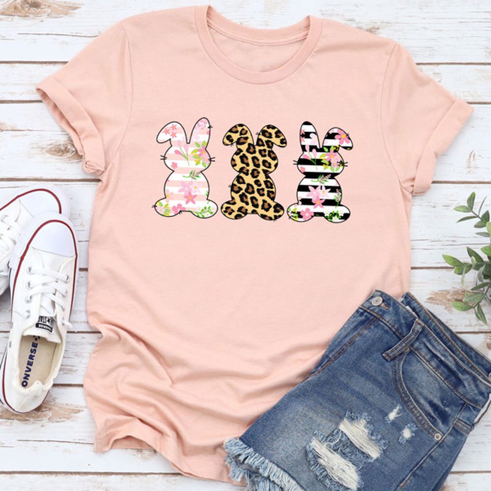 Floral Easter Bunnies T-Shirt 3.jpg