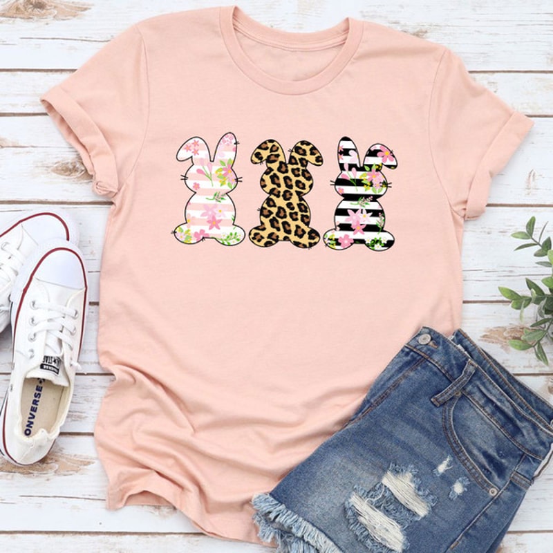Floral Easter Bunnies T-Shirt 3.jpg